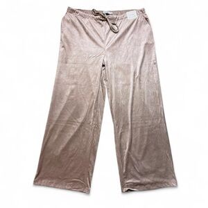 Autres Filles Tan Velvet Wide Leg Trousers Pants Womens Size Large NWT